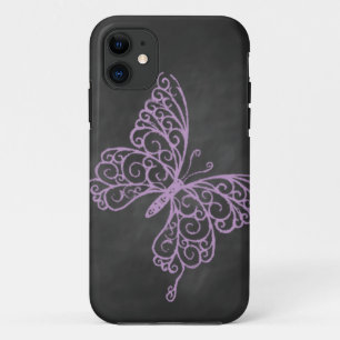 Lila Schmetterling auf Schultafel iPhone 5 Hülle C