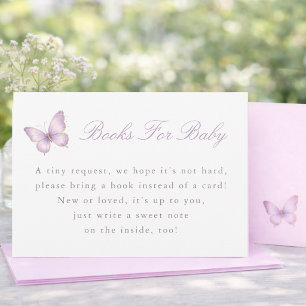 Lila Schmetterling Baby Shower Bücher Für Baby Kar Dankeskarte