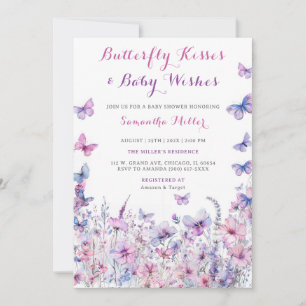 Lila Schmetterling Baby Shower Einladung