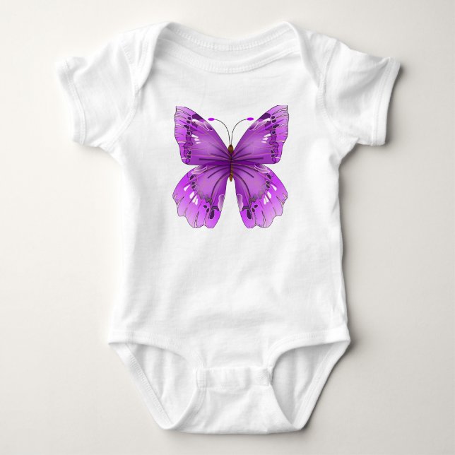 Lila Schmetterling Baby Strampler (Vorderseite)