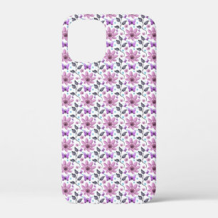 Lila Schmetterling Blumenmuster Süß Cottagecore Case-Mate iPhone Hülle