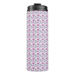 Lila Schmetterling Blumenmuster Süß Cottagecore Thermosbecher