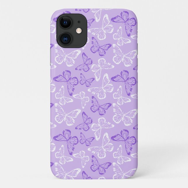Lila Schmetterling Case-Mate iPhone Hülle (Rückseite)