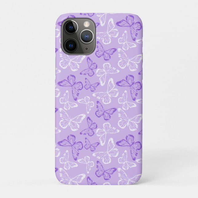 Lila Schmetterling Case-Mate iPhone Hülle (Rückseite)
