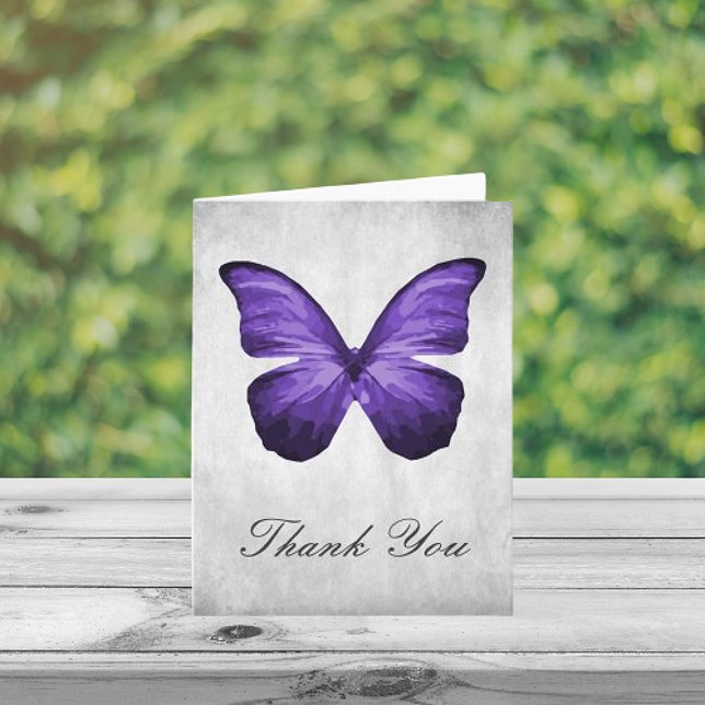 Lila Schmetterling Dankeschön Karte (Purple Butterfly Thank you Card)