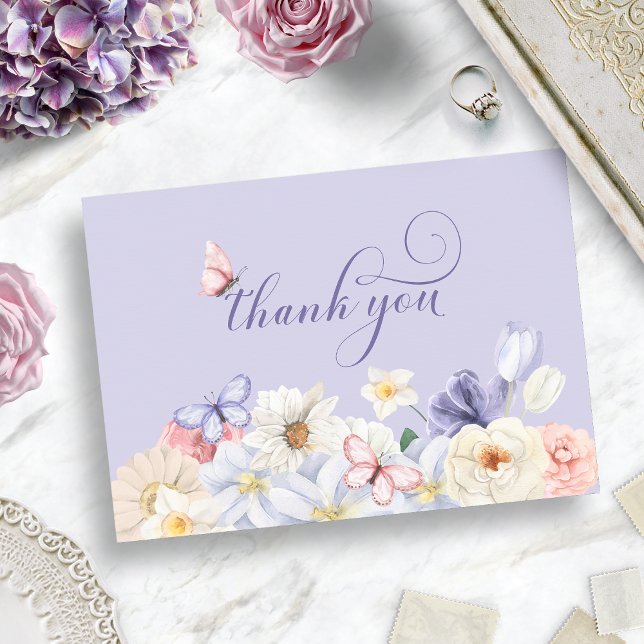 Lila Schmetterling Dankeskarte (Purple Butterfly Thank You Card
)