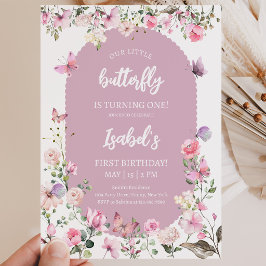 Lila Schmetterling Geburtstag Einladung