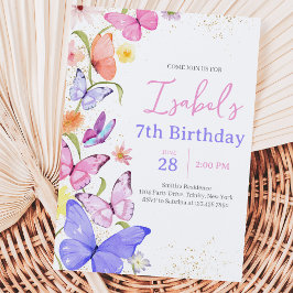 Lila Schmetterling Geburtstag Einladung