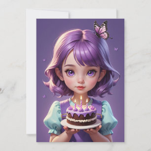 Lila Schmetterling Geburtstagseinladungen für Mädc Einladung