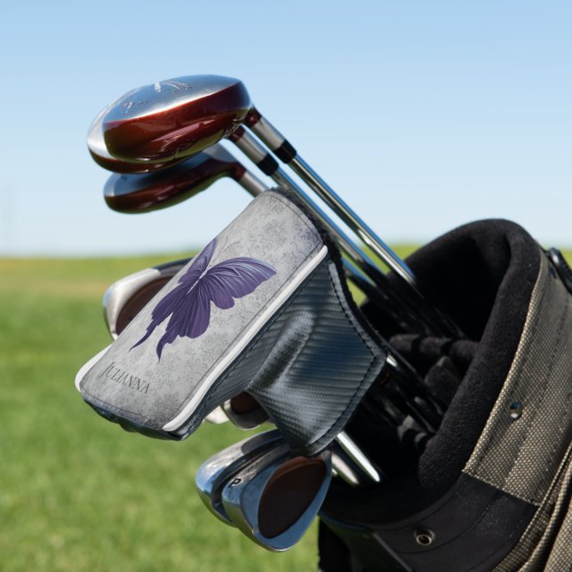 Lila Schmetterling Golf Headcover (In Situ)