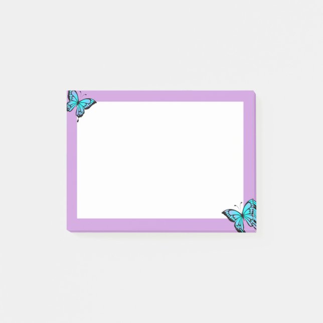 Lila & Schmetterling-Haftnotizen  Post-it Klebezettel (Vorderseite)