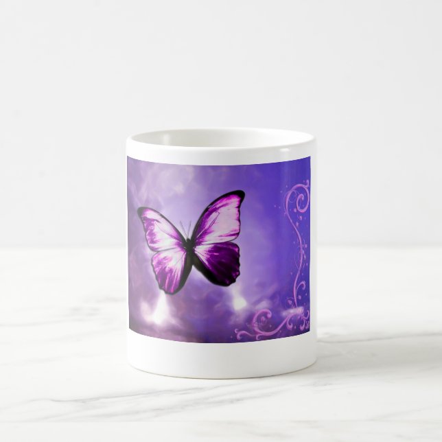Lila Schmetterling Kaffeetasse (Mittel)