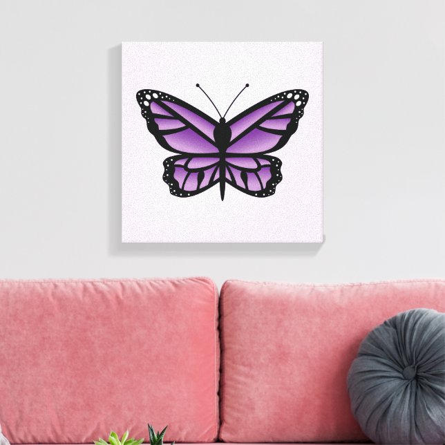 Lila Schmetterling Leinwanddruck (Insitu (Wohnzimmer))