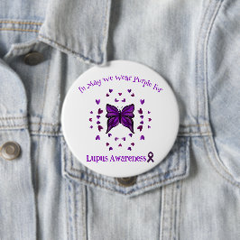 Lila Schmetterling Lupus Bewusstsein Lila Band Mai Button