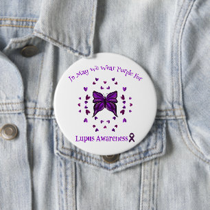 Lila Schmetterling Lupus Bewusstsein Lila Band Mai Button
