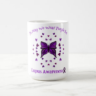 Lila Schmetterling Lupus Bewusstsein Lila Band Mai Kaffeetasse