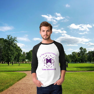 Lila Schmetterling Lupus Bewusstsein Lila Band Mai T-Shirt