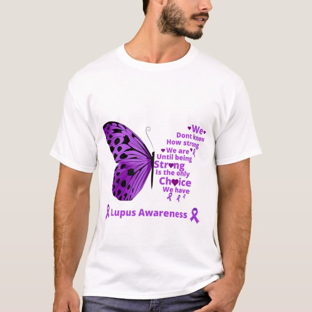 Lila Schmetterling Lupus zur Unterstützung der Ges T-Shirt (Vorderseite)