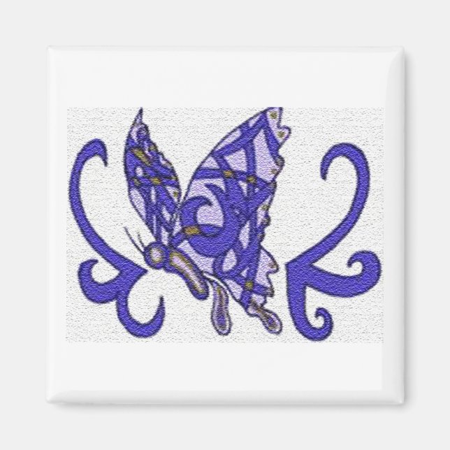 Lila Schmetterling Magnet (Vorne)