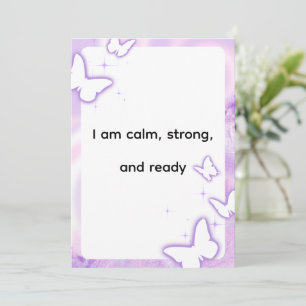Lila Schmetterling Mindful Affirmationskunst Feiertagskarte