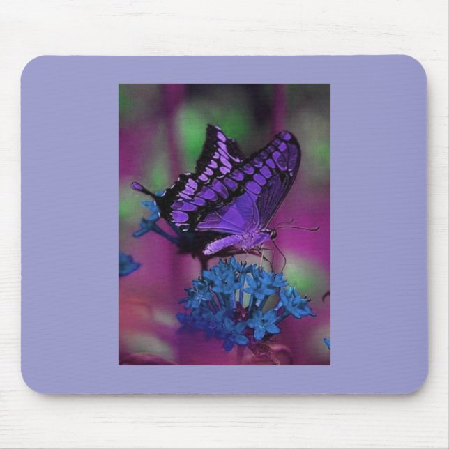 Lila Schmetterling Mousepad (Vorne)