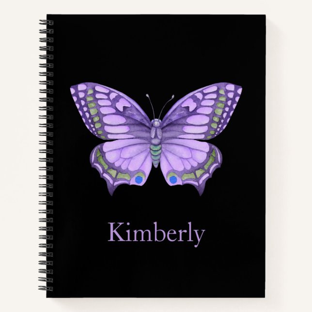 Lila Schmetterling Notizbuch (Vorderseite)