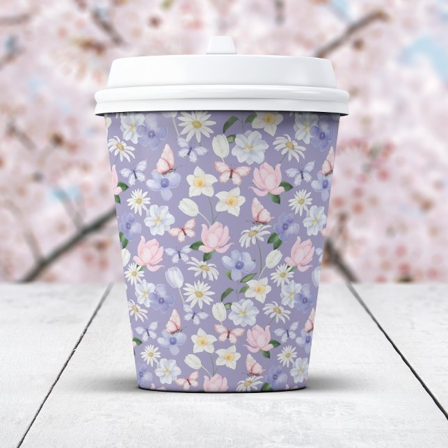 Lila Schmetterling Pappbecher (Purple Butterfly Paper Cups
)