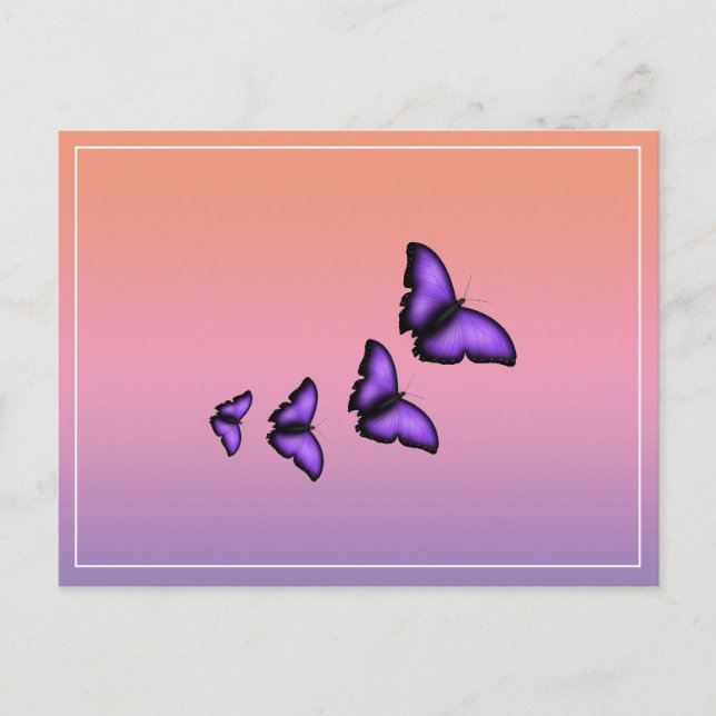 Lila Schmetterling Postkarte (Vorderseite)