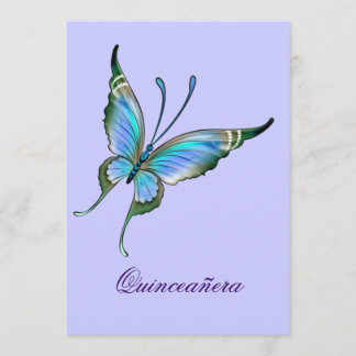 Lila Schmetterling Quinceanera 15. Geburtstag Einladung