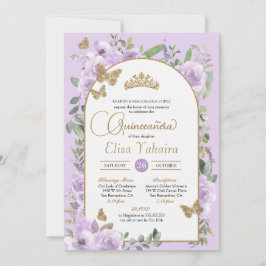 Lila Schmetterling Quinceñera, Aquarelllicht Einladung