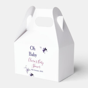 Lila Schmetterling Rosa Babydusche - Baby modern Geschenkschachtel