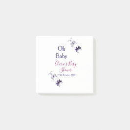 Lila Schmetterling Rosa Babydusche - Baby modern Post-it Klebezettel