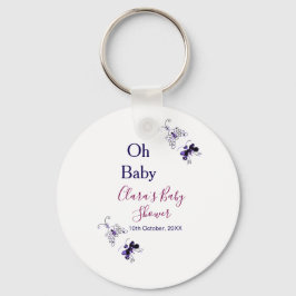 Lila Schmetterling Rosa Babydusche - Baby modern Schlüsselanhänger