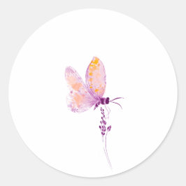Lila Schmetterling Runder Aufkleber