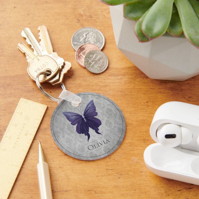 Lila Schmetterling Schlüsselanhänger (Schreibtisch)