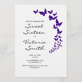 Lila Schmetterling Süße 16 Einladung
