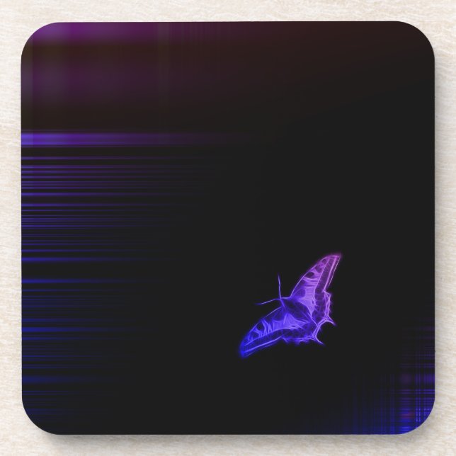 Lila Schmetterling Untersetzer (Vorderseite)