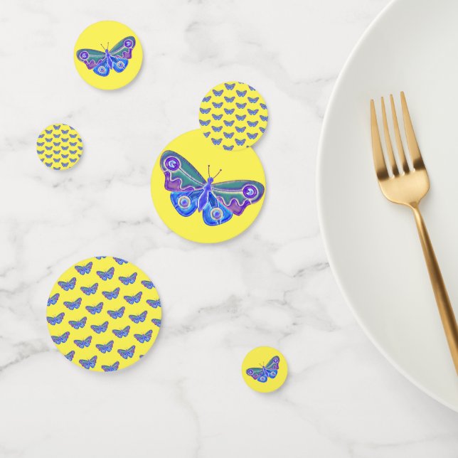 Lila Schmetterling Zeichnend Konfetti (Gruppe)