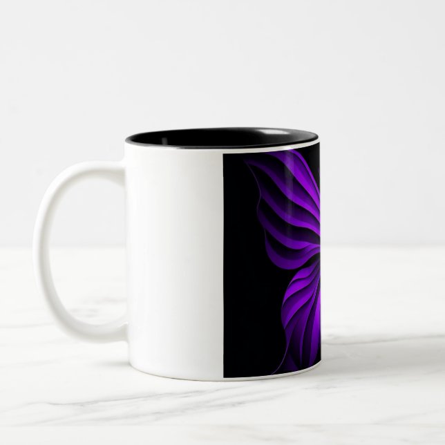 Lila Schmetterling Zwei-Tone-Tasse Zweifarbige Tasse (Links)