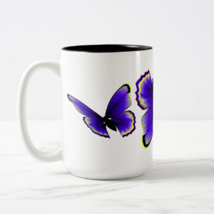 Lila Schmetterling Zweifarbige Tasse