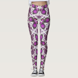 Lila Schmetterlingbatik gemusterte Leggings