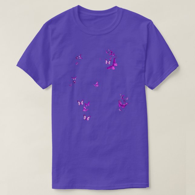 Lila Schmetterlinge 4 T-Shirt (Design vorne)