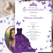 Lila Schmetterlinge Kleid Foto 15 XV Quinceanera