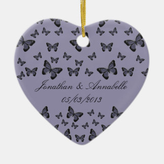 Lila Schmetterlinge Save the Date Keepake Keramik Ornament