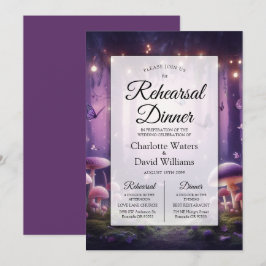 Lila Schmetterlinge Starlit Skies Probe Abendessen Einladung