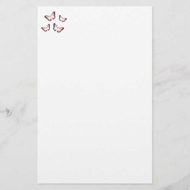 Lila Schmetterlinge stationär Briefpapier (Vorderseite)