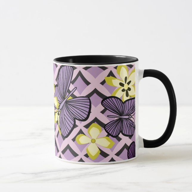 Lila Schmetterlinge Tasse (Rechts)