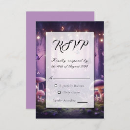 Lila Schmetterlinge und Hochzeiten von Starlit Ski RSVP Karte