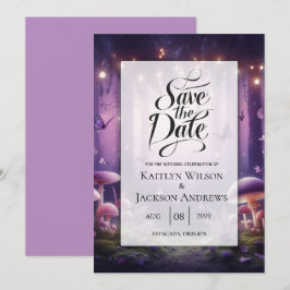 Lila Schmetterlinge und Hochzeiten von Starlit Ski Save The Date
