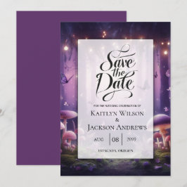 Lila Schmetterlinge und Hochzeiten von Starlit Ski Save The Date